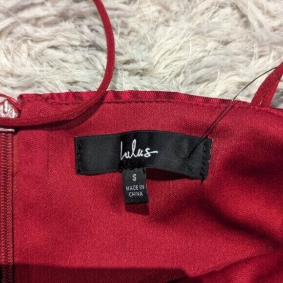 NWT Lulus red satin Glamorous Life sleeveless mini dress - Picture 8 of 9